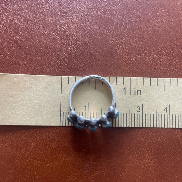 Vintage Zuni Turquoise + Silver pinky ring - Picture 5 of 5
